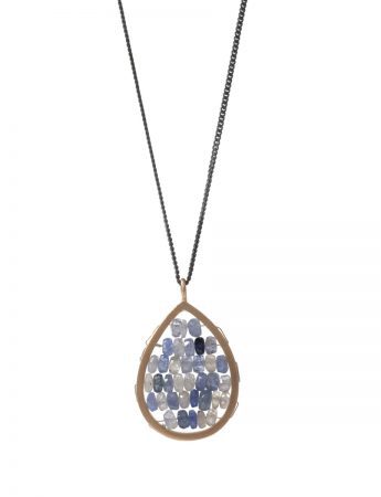 Small Teardrop Reef Necklace – Blue & Grey Sapphire