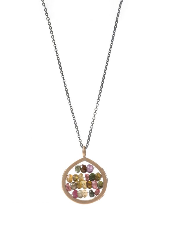 Small Broad Teardrop Reef Necklace – Tourmaline