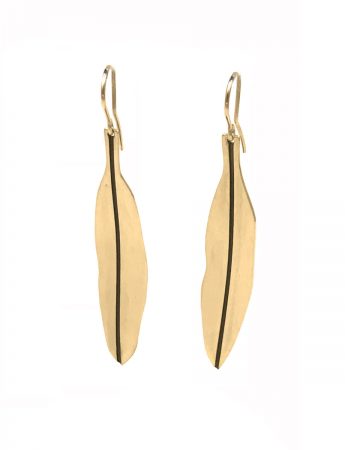 Eucalyptus Leaf Earrings – Yellow Gold