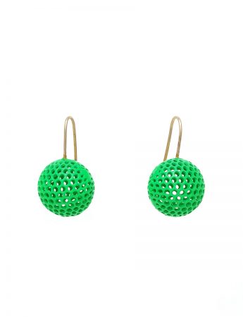 Ball Hook Earrings – Green