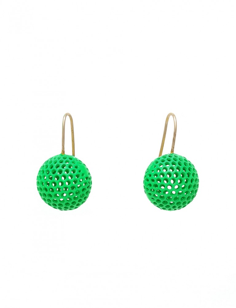 Ball Hook Earrings – Green