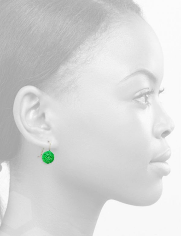 Ball Hook Earrings – Green