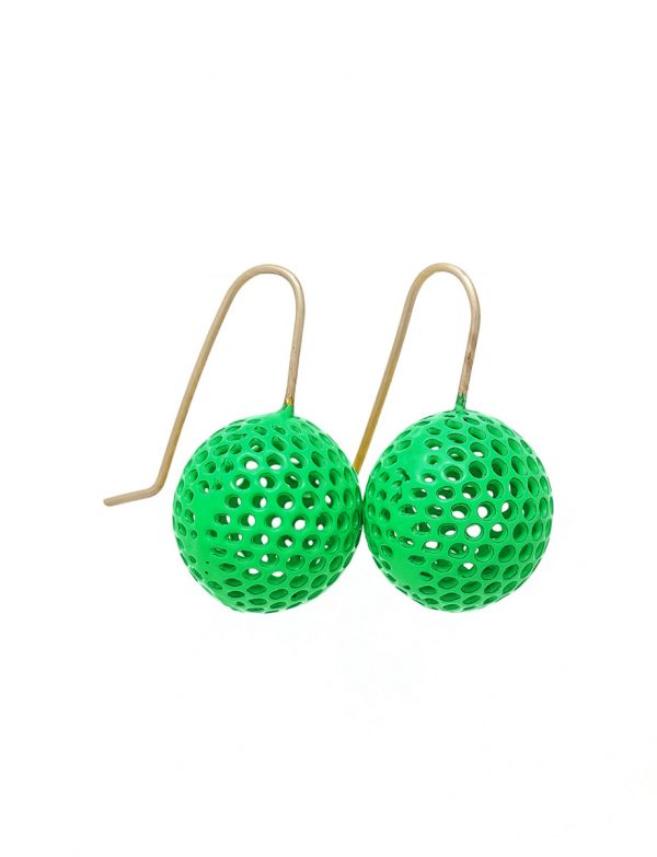 Ball Hook Earrings – Green