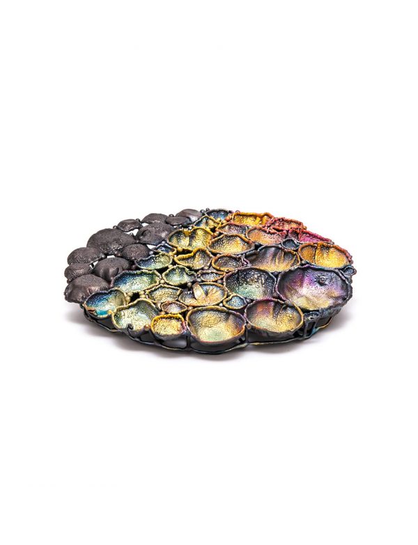Divided Circle Shibuichi Brooch – Large
