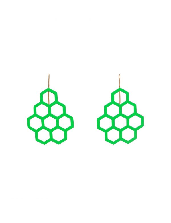 Honeycomb Earrings – Green