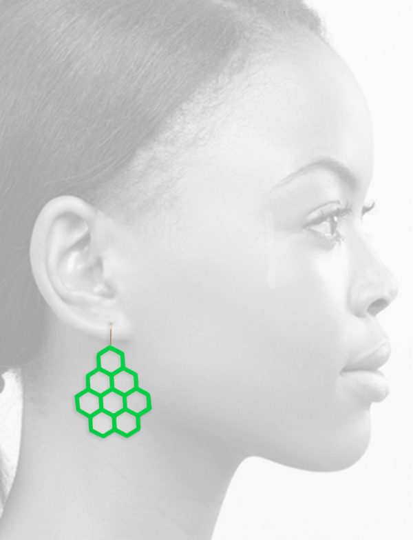 Honeycomb Earrings – Green