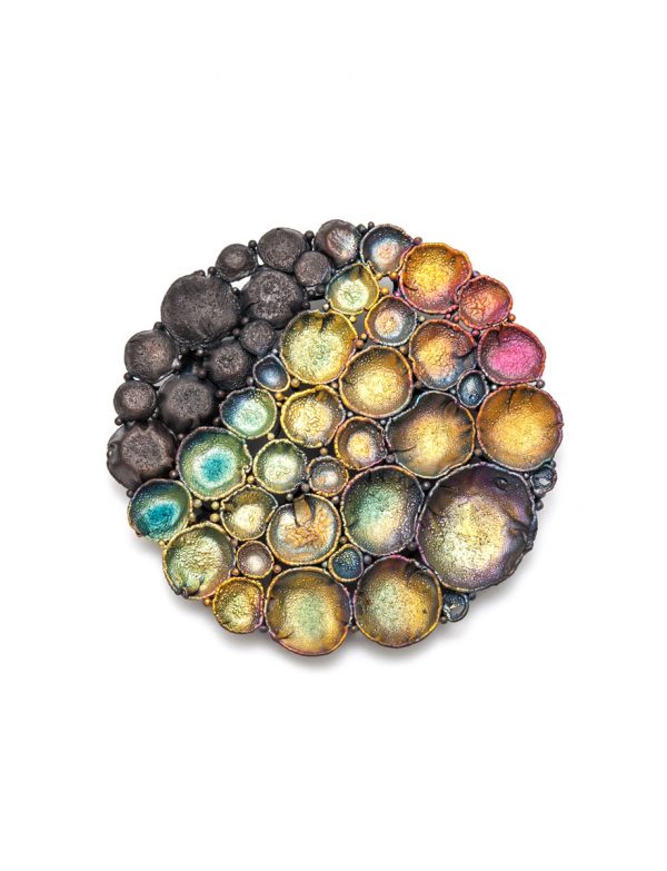 Divided Circle Shibuichi Brooch – Large
