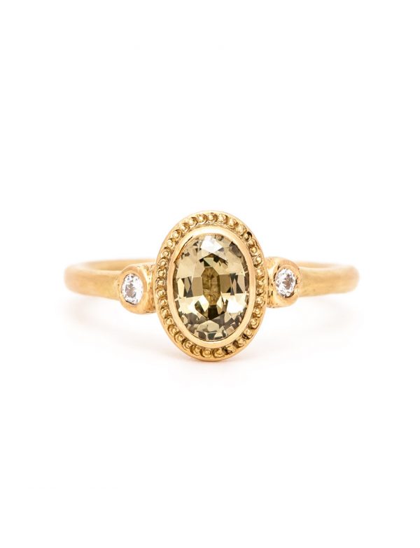 Old World Ring – Yellow Parti Sapphire