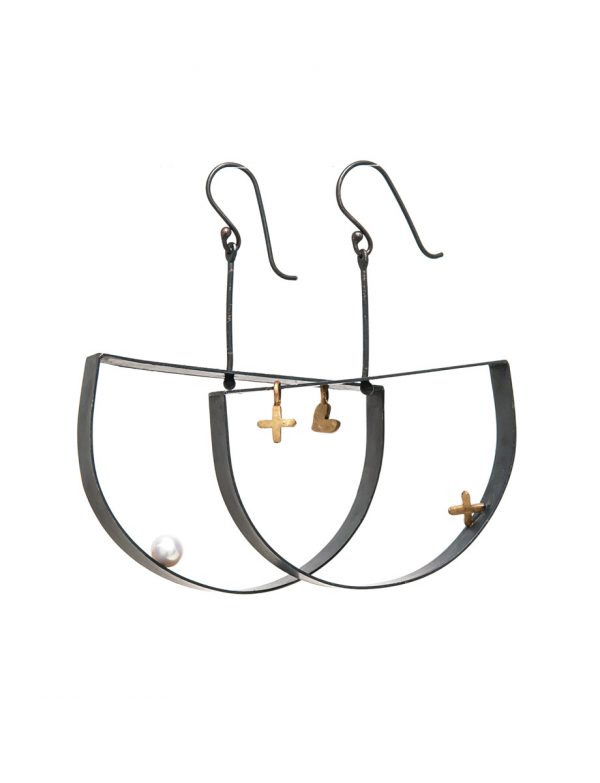 Love XO Crescent Pearl Earrings