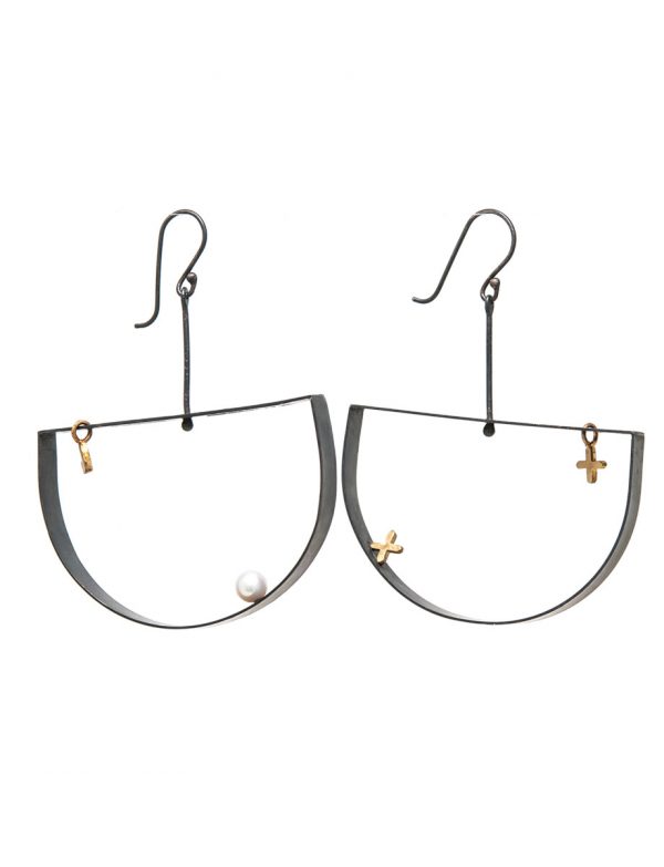 Love XO Crescent Pearl Earrings