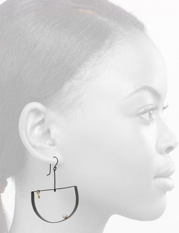 Love XO Crescent Pearl Earrings
