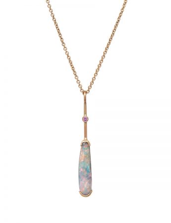 Australian Boulder Opal & Pink Sapphire Necklace