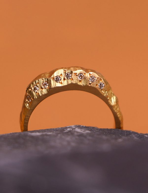 Golden Mountain Champagne Diamond Ring