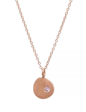 Rose Gold Neru Mini Disc Charm Necklace – Sapphire