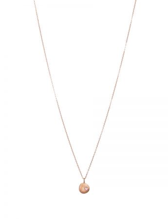 Rose Gold Neru Mini Disc Charm Necklace – Sapphire