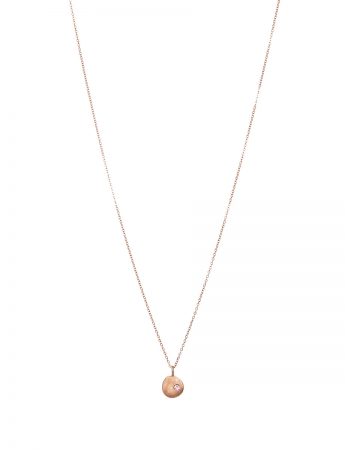 Rose Gold Neru Mini Disc Charm Necklace – Sapphire