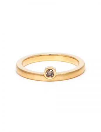 Offset Champagne Diamond Ring – Yellow Gold