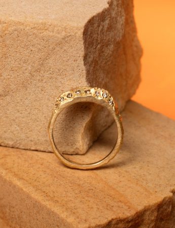 Golden Mountain Champagne Diamond Ring