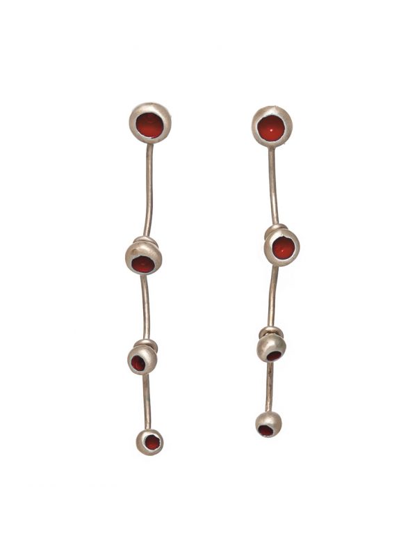 Gouttes Fleur Four Drop Earrings – Red
