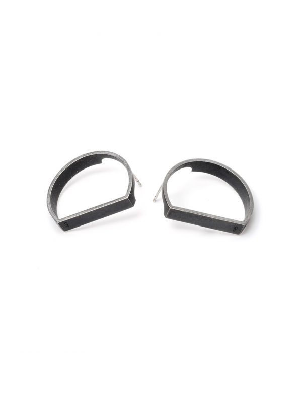 Bi-Sected Circle Outline Earrings