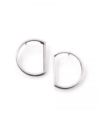 Bi-Sected Circle Outline Earrings