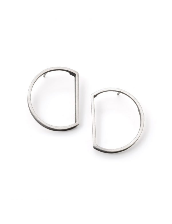 Bi-Sected Circle Outline Earrings