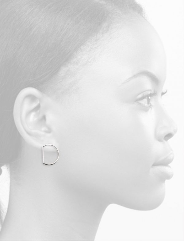 Bi-Sected Circle Outline Earrings