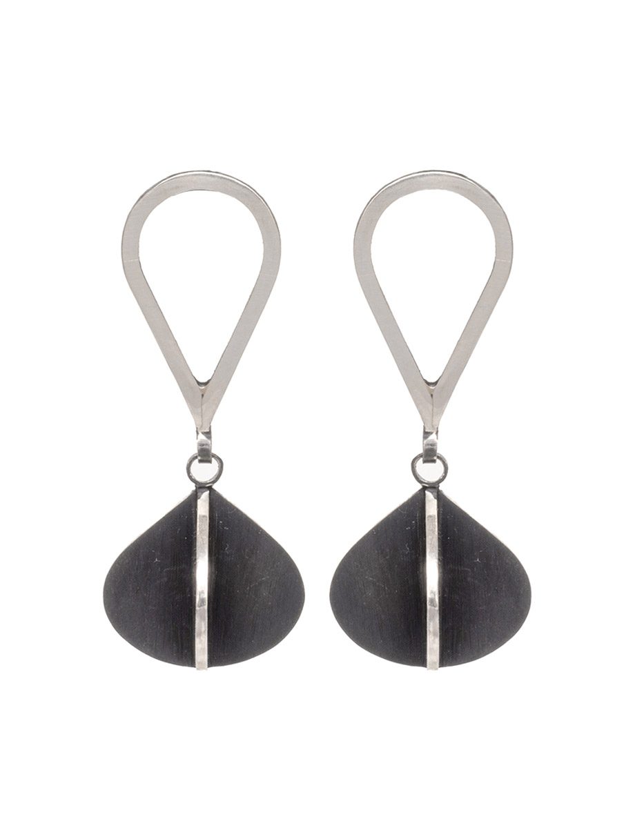Black Double Pod X Series Dangle Earrings e.g.etal Melbourne