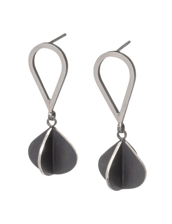 Black Double Pod X Series Dangle Earrings