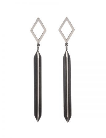 Black Rhombus X Series Dangle Earrings