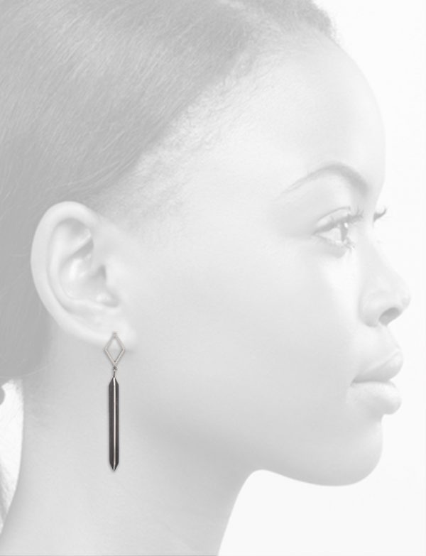 Black Rhombus X Series Dangle Earrings