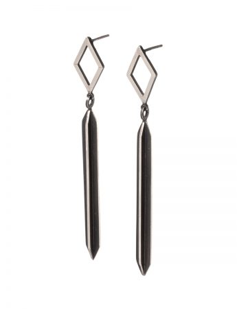 Black Rhombus X Series Dangle Earrings