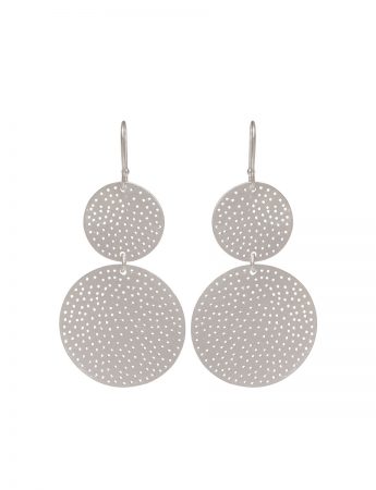 Large Double Disk Earrings – Silver