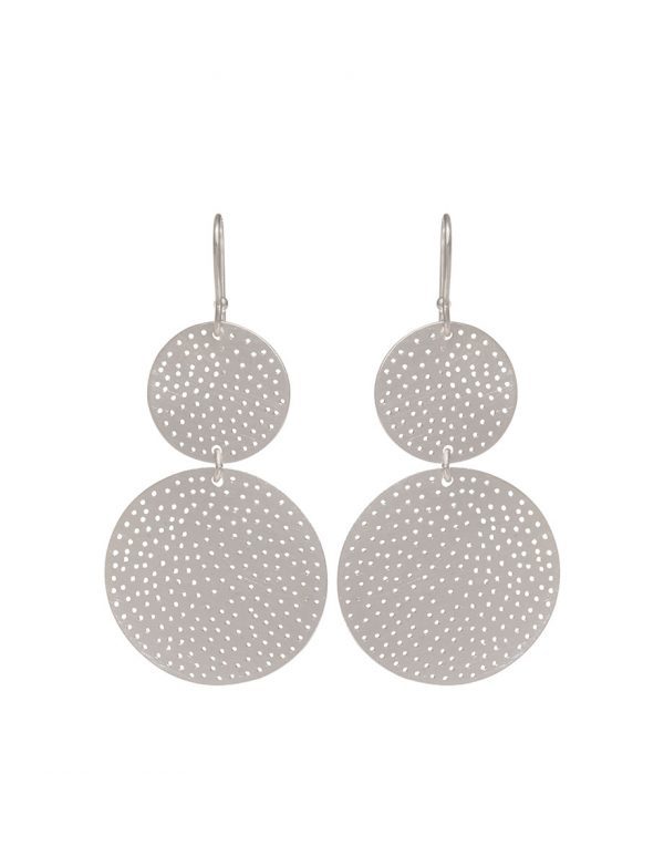 Large Double Disk Earrings – Silver