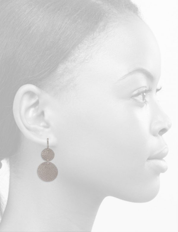 Large Double Disk Earrings – Silver