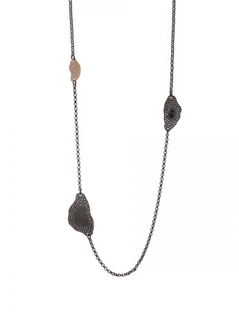 Long Cloud Necklace – Black & Gold