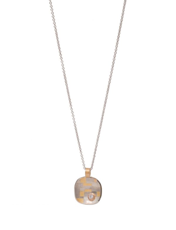 Shared Terrain Cushion Shaped Pendant Necklace – Diamond