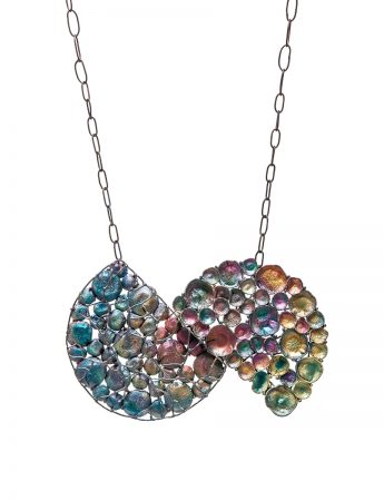 Split Cage & Open Circle Rainbow Necklace – Large