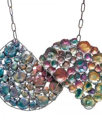 Split Cage & Open Circle Rainbow Necklace – Large