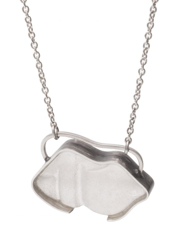 White Lips Beach Glass Pendant Necklace