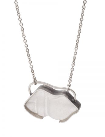 White Lips Beach Glass Pendant Necklace