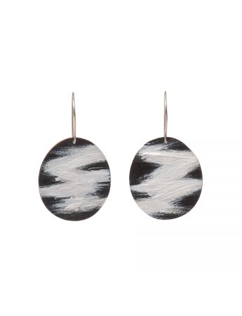 Round Landline Earrings – Black & White