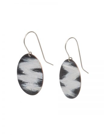 Round Landline Earrings – Black & White