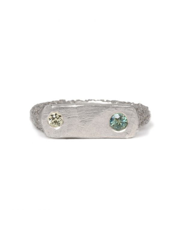 Sliced Signet Ring – Sapphire