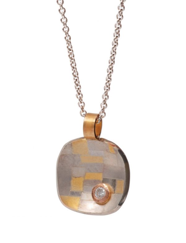 Shared Terrain Cushion Shaped Pendant Necklace – Diamond
