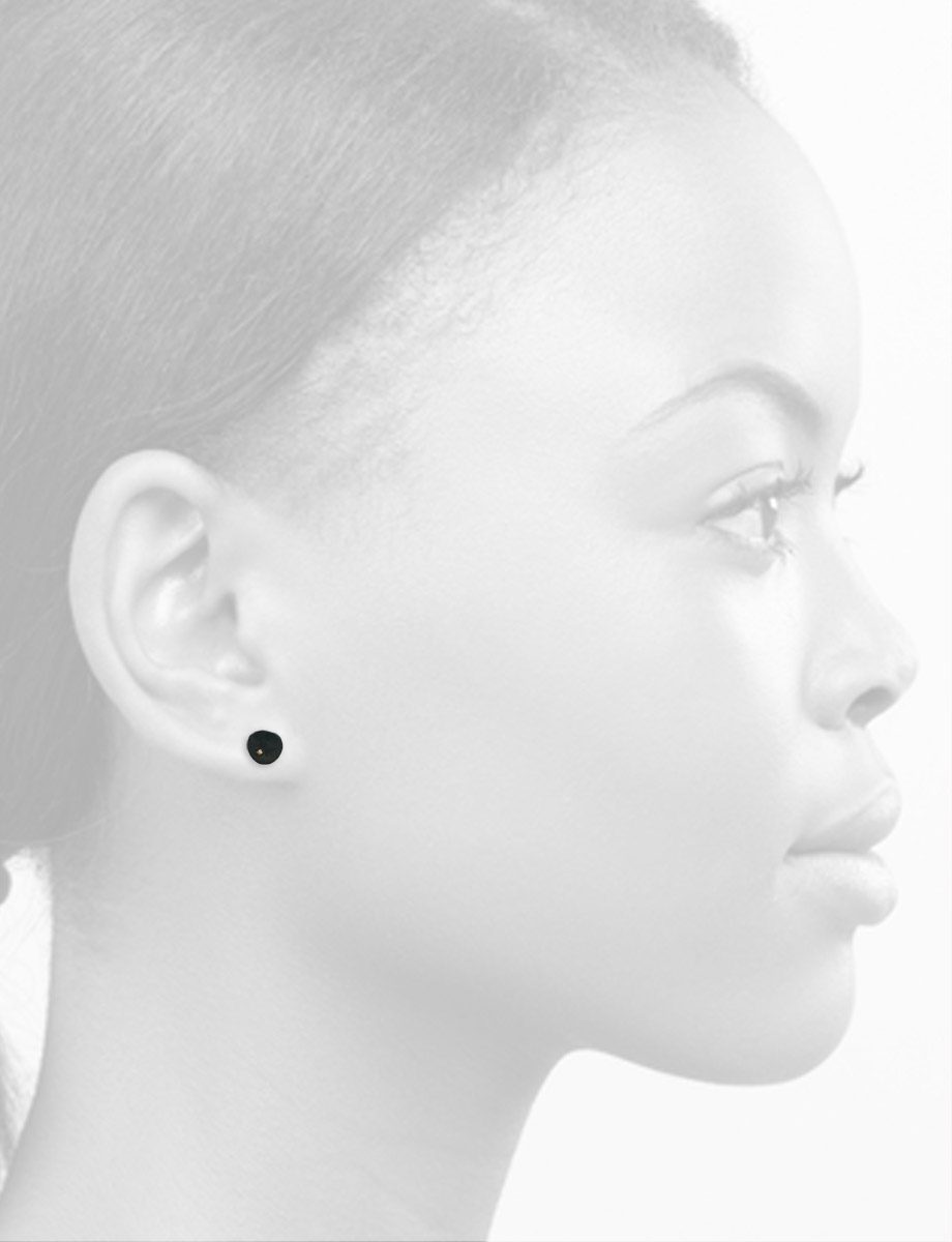 Blackend Silver Diamond Neru Disc Earrings e.g.etal Melbourne