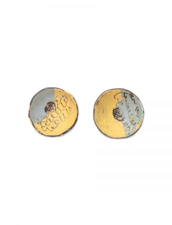 Cup Stud Earring – Yellow & Grey