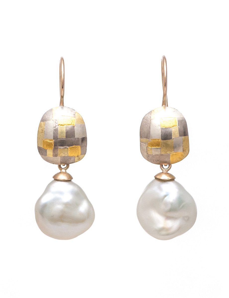 Lustrous Terrain Pearl Hook Earrings e.g.etal Melbourne