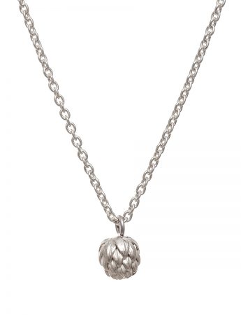 Norfolk Pine Single Drop Pendant Necklace – Silver