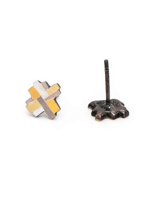 Raw Terrain Cross Stud Earrings